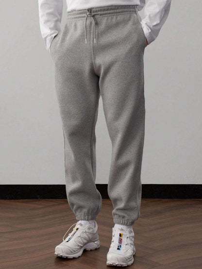 Eveloria Herren Unifarbene Jogginghose Set Kapuzenpulli