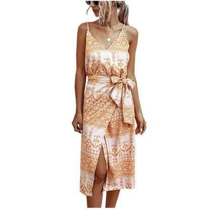 Damen Wickelkleid Leicht Floralmuster Schlitz