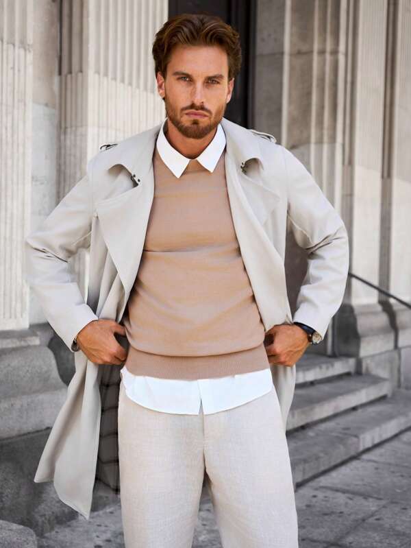 Eveloria Herren Trenchcoat Trendig