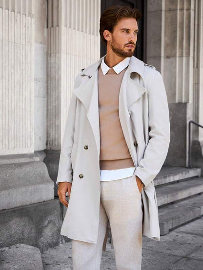 Eveloria Herren Trenchcoat Trendig