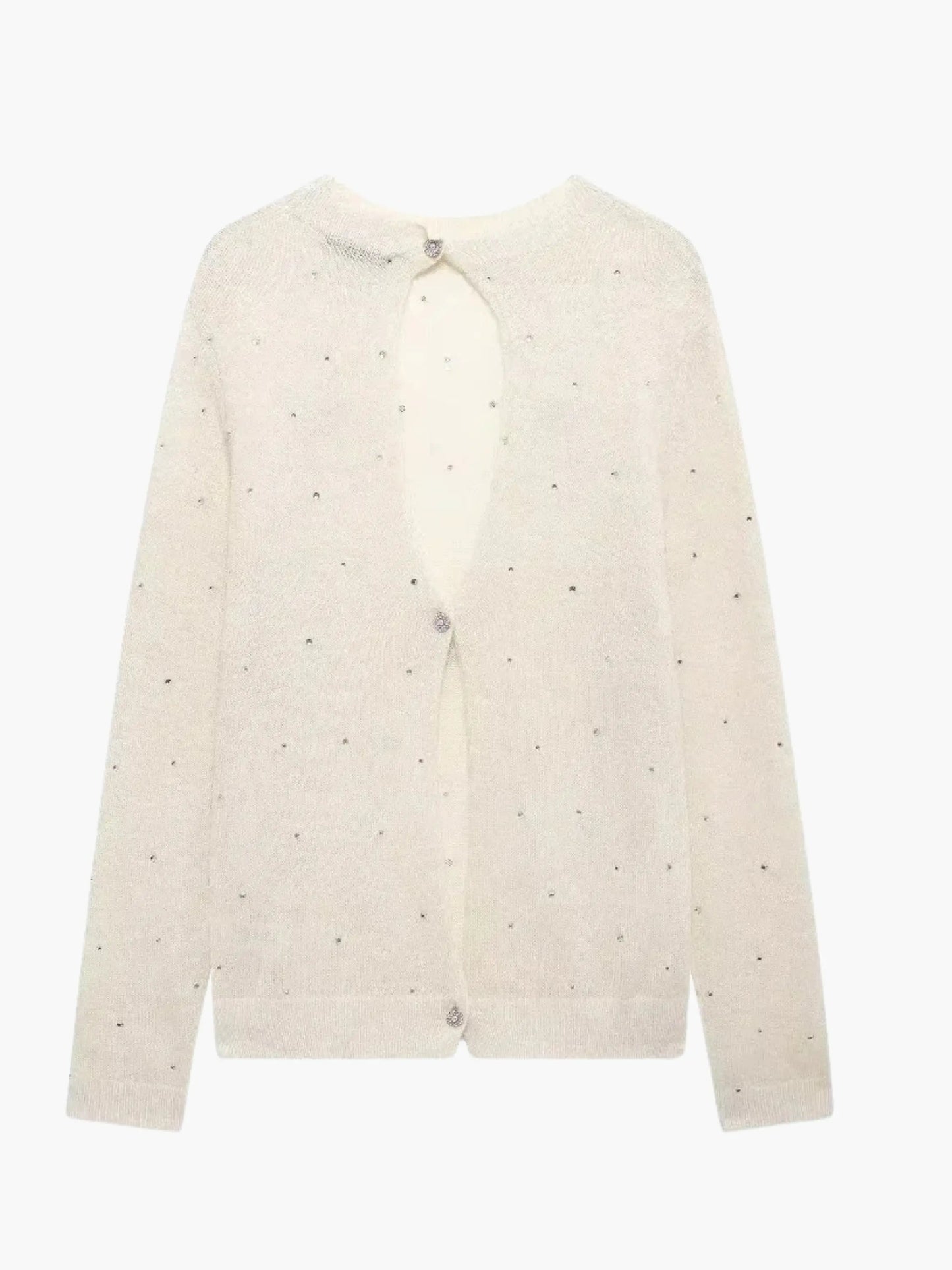 Damen Strickjacke Knopfleiste Verschönert - Norvielle