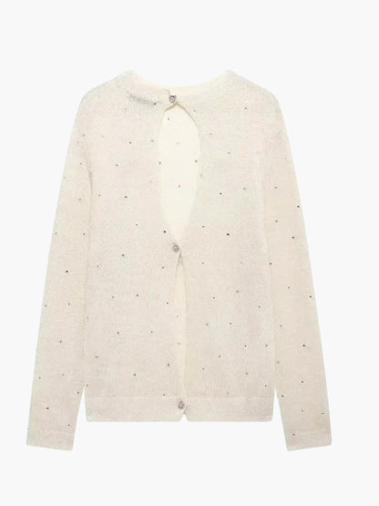 Damen Strickjacke Knopfleiste Verschönert - Norvielle