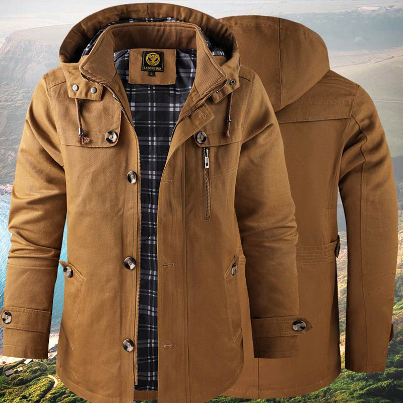 Herren Winterjacke Kapuze Warm Wetterfest