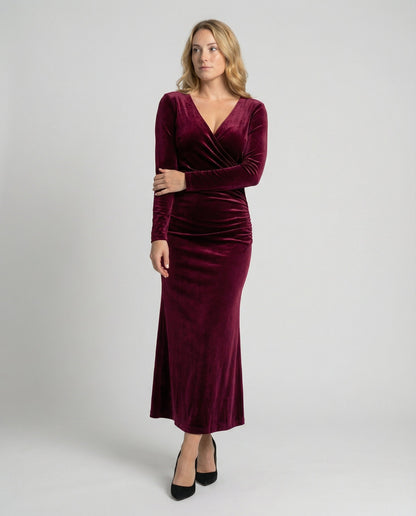 Samt Bodycon-Kleid Damen Elegantes Schwarz - Eveloria