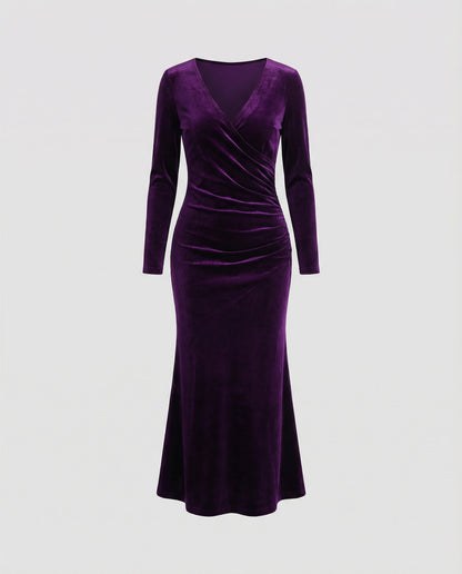 Samt Bodycon-Kleid Damen Elegantes