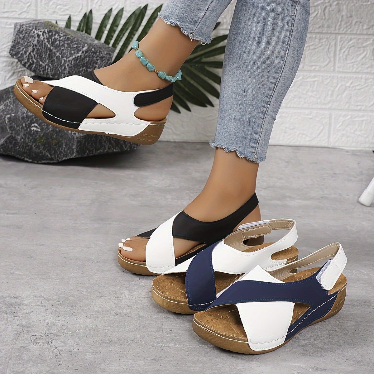 Eveloria Damen Orthopädische Sandale Bequem - Eveloria