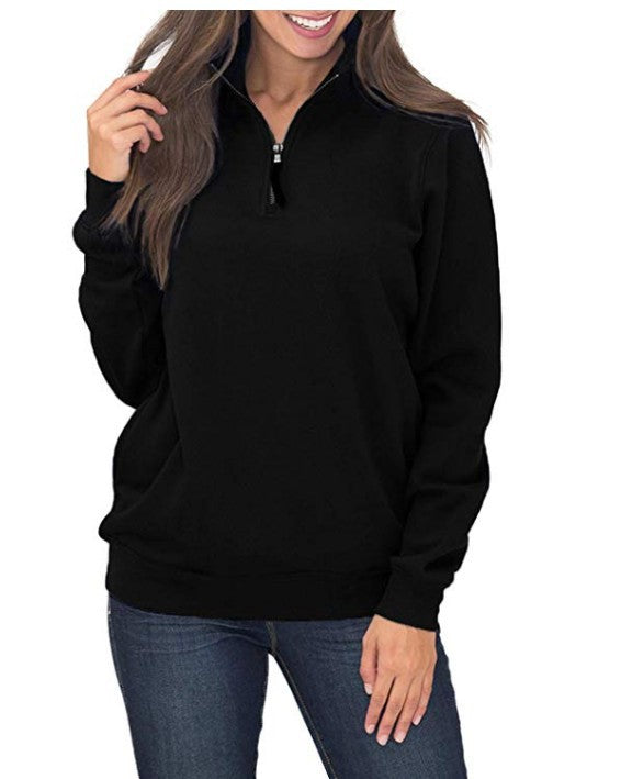 Damen Fleecepullover Stehkragen Reißverschluss Eveloria
