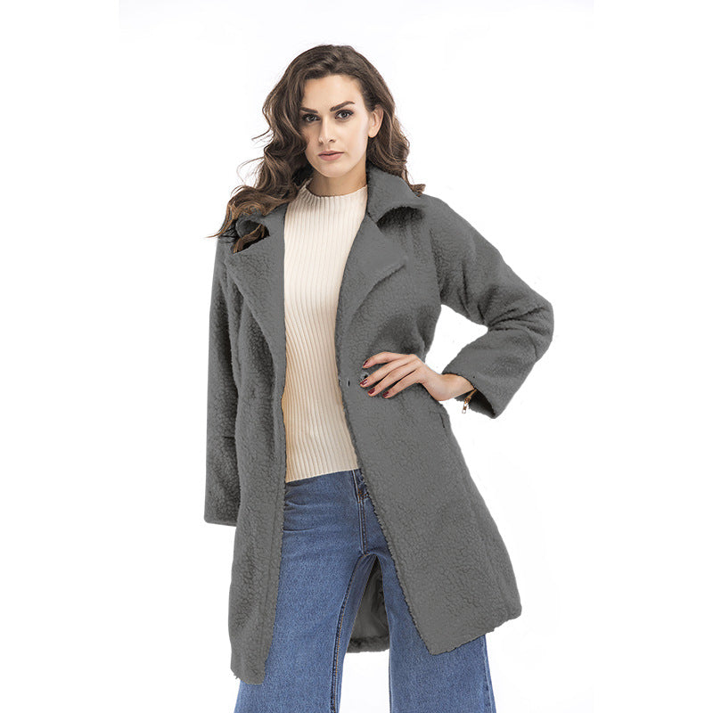Damen Fleecejacke Reverskragen Praktische Taschen Eveloria