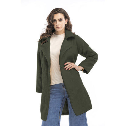 Damen Fleecejacke Reverskragen Praktische Taschen Eveloria