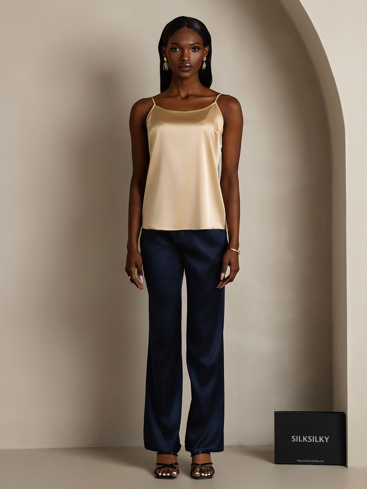 Eveloria Damen Seiden-Camisole Spaghettiträger