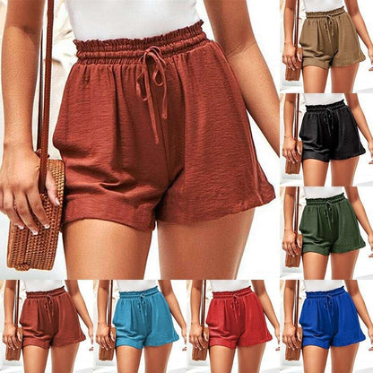 Damen Freizeithose Elastischer Bund Kordelzug Schwarz Eveloria - Eveloria
