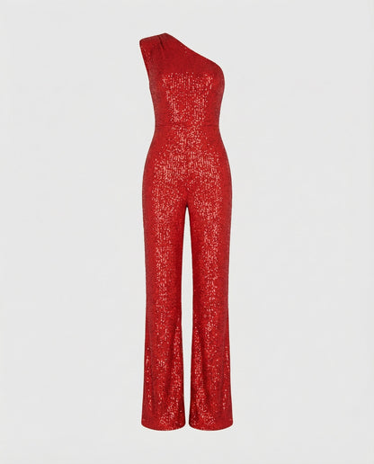 Damen Pailletten Jumpsuit Modern Glitzer