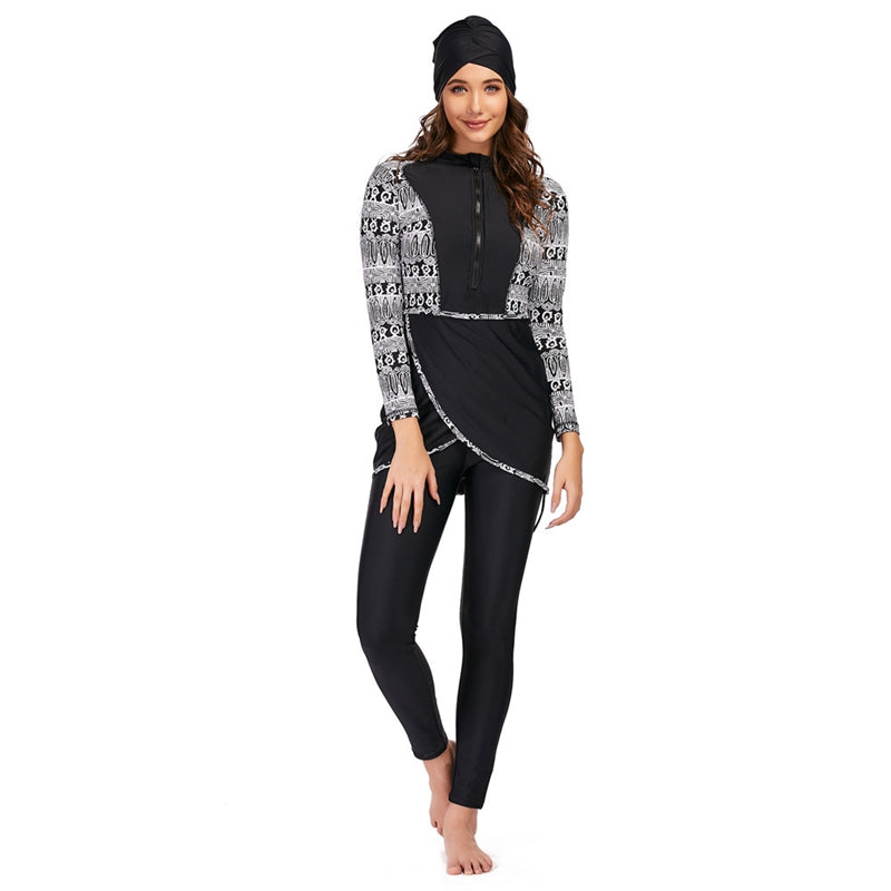 Eveloria Damen Burkini 3-teiliges Badeoutfit