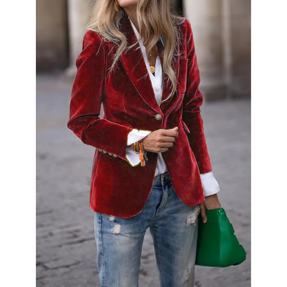 Eveloria Damen Blazer Velvet Casual