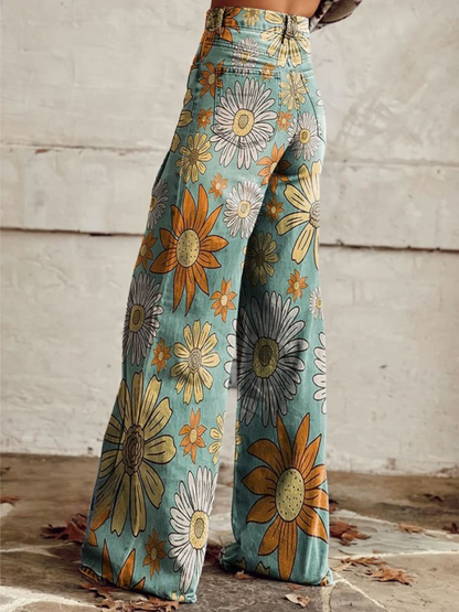 Damen Helle Jeanshose Ausgestellt Daisy Blau - Eveloria