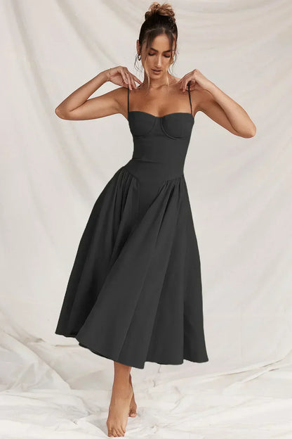 Damen Midikleid mit Taschen Sommerlich Leicht