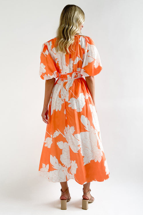 Eveloria Damen Maxi Kleid Puffärmel mit Liebe-Print