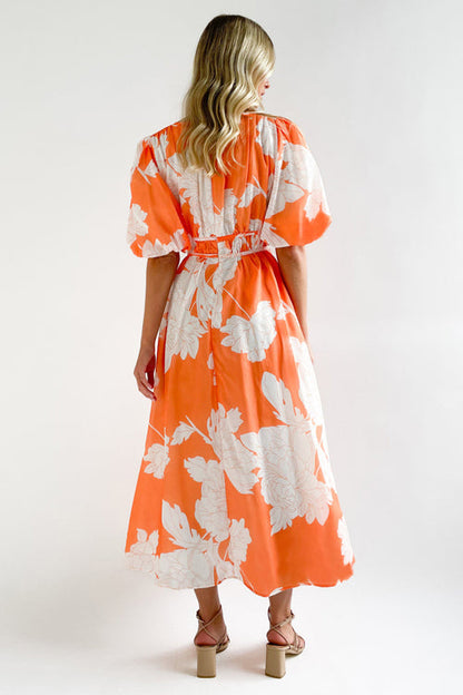 Eveloria Damen Maxi Kleid Puffärmel mit Liebe-Print