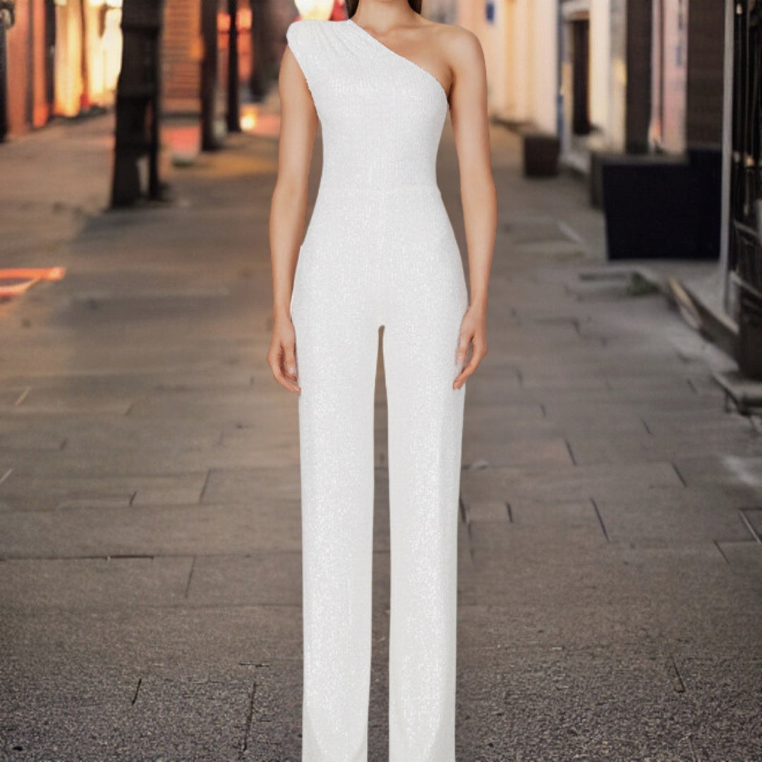 Damen Jumpsuit Pailletten Modern