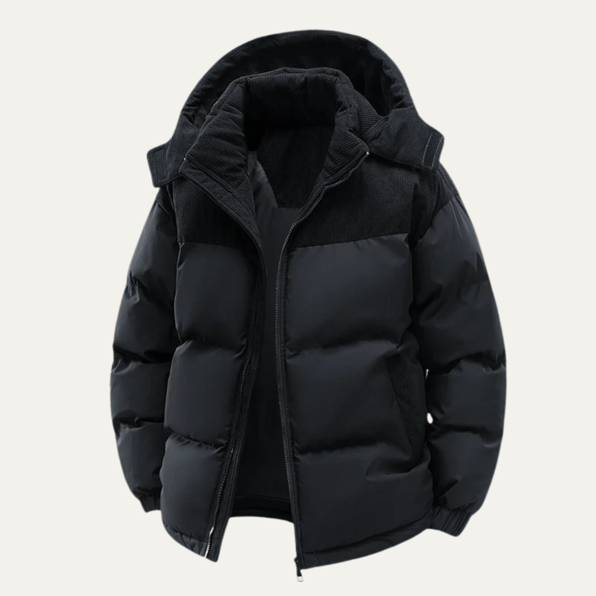 Herren Winterjacke Gepolstert Mit Kapuze Warm