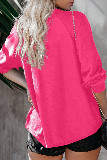 Damen Sweatshirt Loose Fit Asymmetrischer Ausschnitt Motivierender