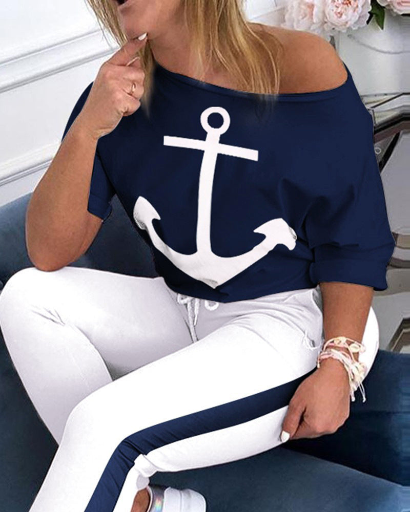 Damen Oberteil Ankerdesign Maritim Eveloria