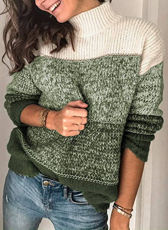 Damen Rollkragenpullover Strukturiert Kuschelig Grau Eveloria