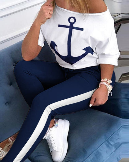 Damen Oberteil Ankerdesign Maritim Eveloria