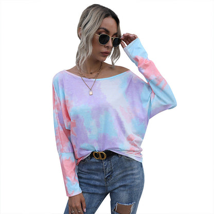 Damen Off-Shoulder Bunt Farbverlauf