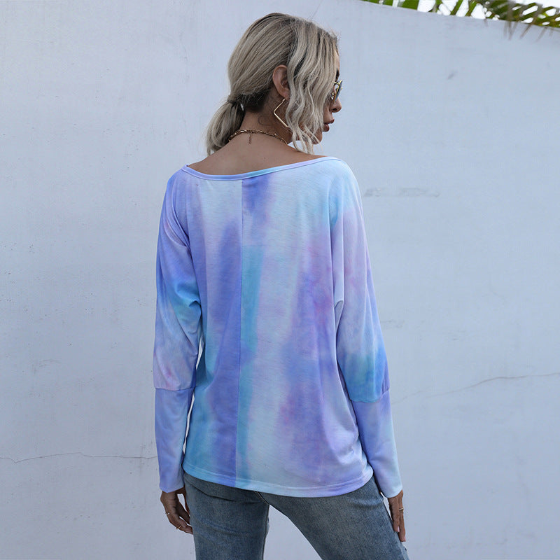 Damen Off-Shoulder Bunt Farbverlauf