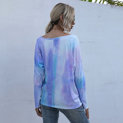 Damen Off-Shoulder Bunt Farbverlauf
