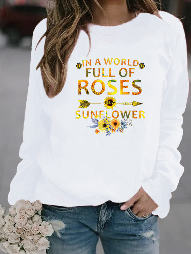 Damen Sweatshirt Blumenverzierung Inspirierendes Motiv Eveloria