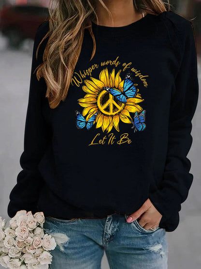 Damen Sweatshirt Sonnenblumen Schmetterling Design Eveloria
