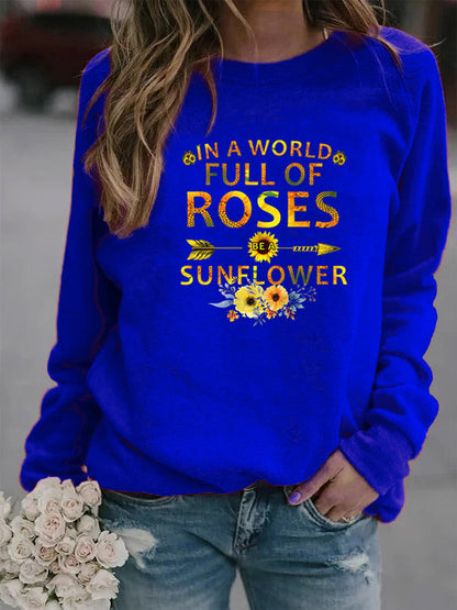 Damen Sweatshirt Blumenverzierung Inspirierendes Motiv Eveloria