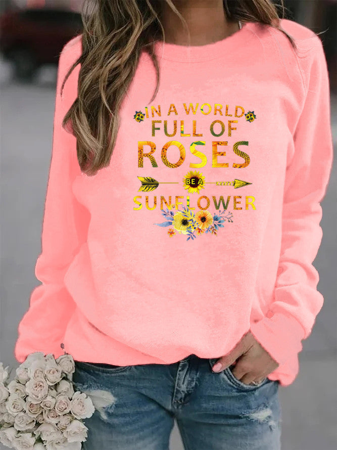 Damen Sweatshirt Blumenverzierung Inspirierendes Motiv Eveloria
