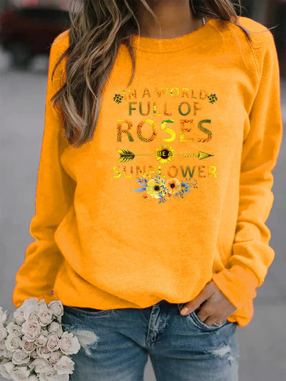 Damen Sweatshirt Blumenverzierung Inspirierendes Motiv Eveloria