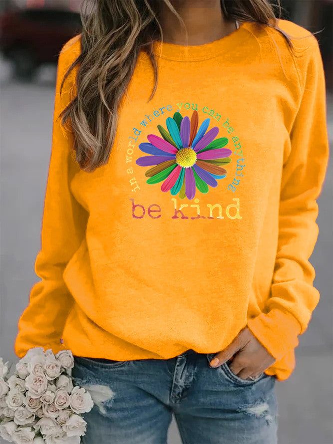Damen Sweatshirt Bunt Blumen-Design Weich Eveloria
