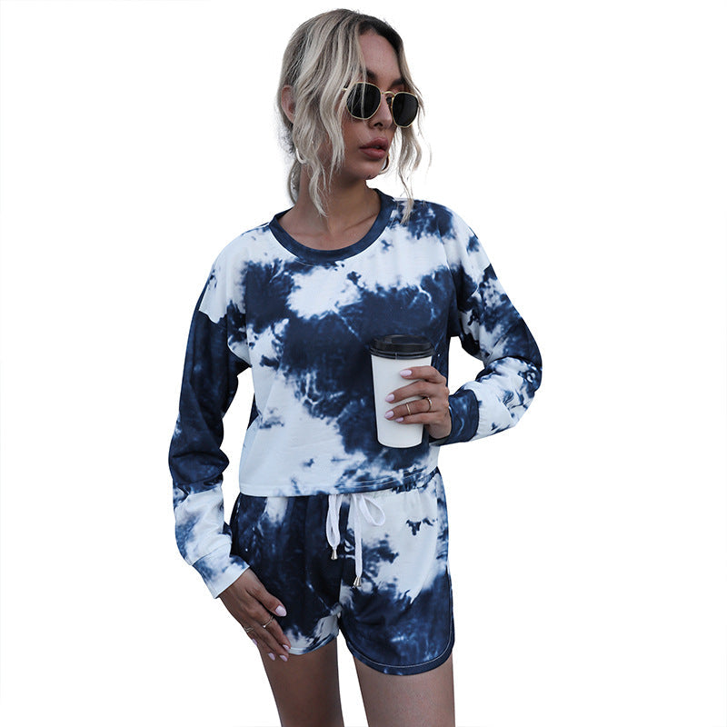 Damen Set Kurzarm Batikdesign Eveloria