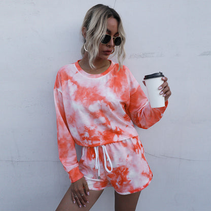 Damen Set Kurzarm Batikdesign Eveloria