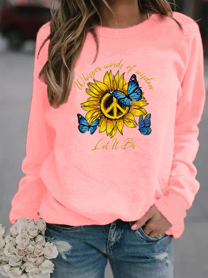 Damen Sweatshirt Sonnenblumen Schmetterling Design Eveloria