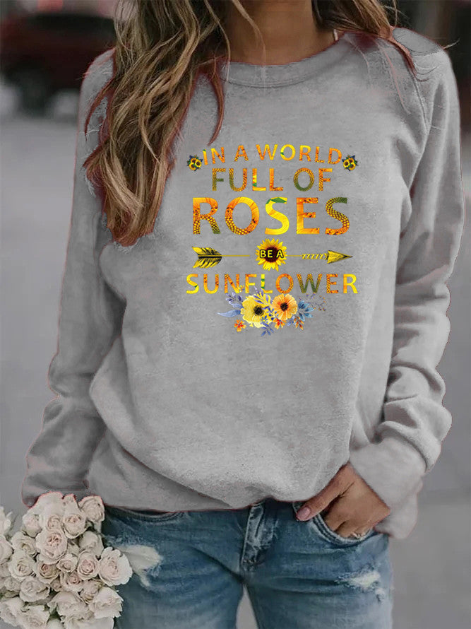 Damen Sweatshirt Blumenverzierung Inspirierendes Motiv Eveloria