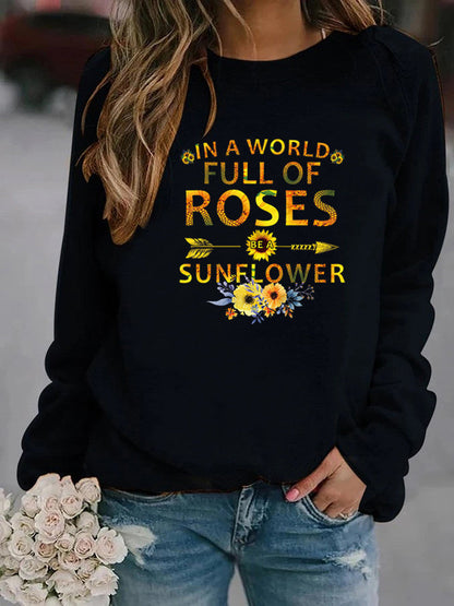Damen Sweatshirt Blumenverzierung Inspirierendes Motiv Eveloria