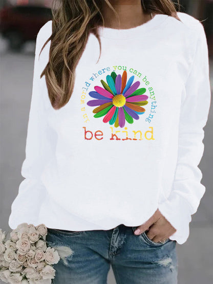 Damen Sweatshirt Bunt Blumen-Design Weich Eveloria