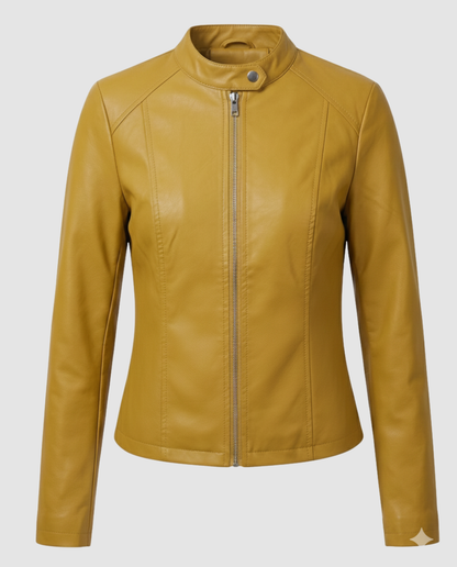 Damen Lederjacke Elegantes Design