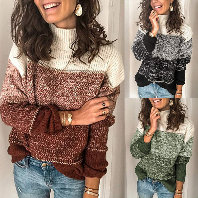 Damen Rollkragenpullover Strukturiert Kuschelig Grau Eveloria - Eveloria