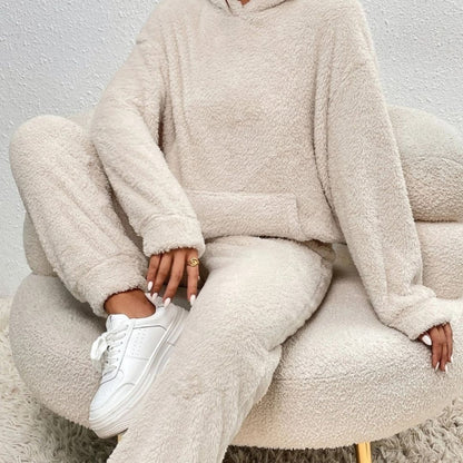 Damen Frühlings Cozy Kapuzen-Loungewear-Set