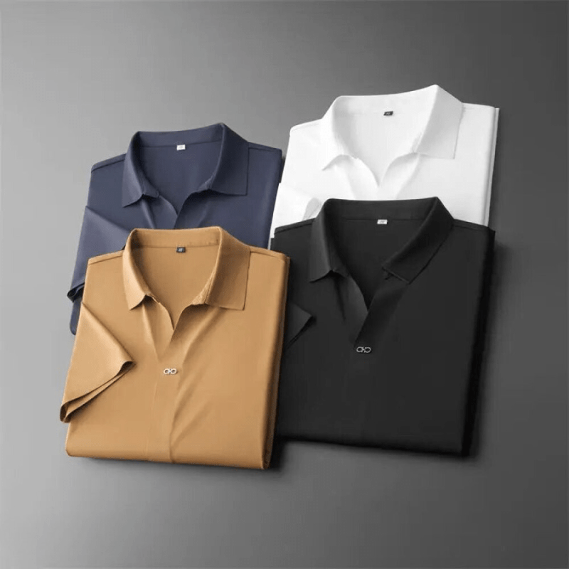 Herren Poloshirt-Hose-Set Baumwolle Beige - Eveloria