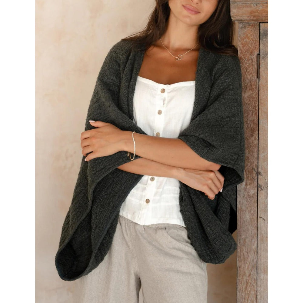 Damen Strickcardigan Offene Front Fatima