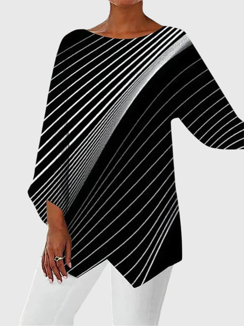 Damen Langarmtop Schmetterlingsmuster