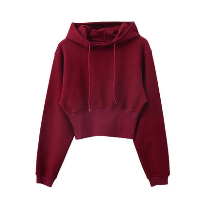 Damen Cropped Kapuzenpullover Eveloria